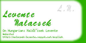 levente malacsek business card